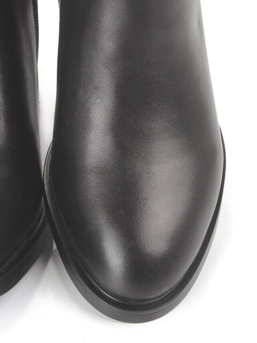 D8H098-07B-1BM BLACK Сапоги демисезонные женские (натуральная кожа, натуральная байка)