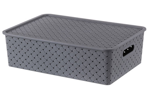 Корзинка с крышкой 7,5 л 35*24,5*10,5 см Береста серая (модель 5221/18) - Elan gallery фото 3