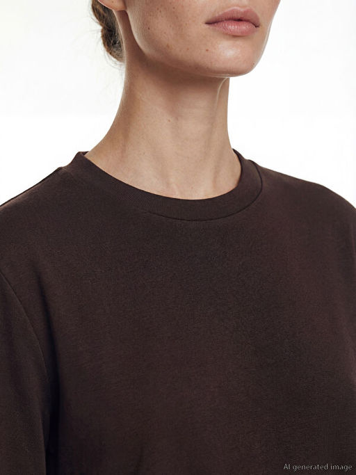 Dik Yaka Oversize Kad?n Sweatshirt Tunik