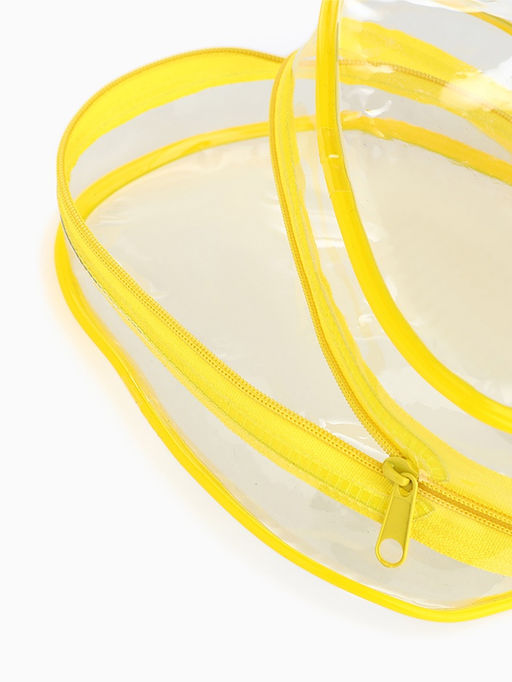 Косметичка на молнии для бассейна, с ручкой, маленькая, жёлтая/прозрачная