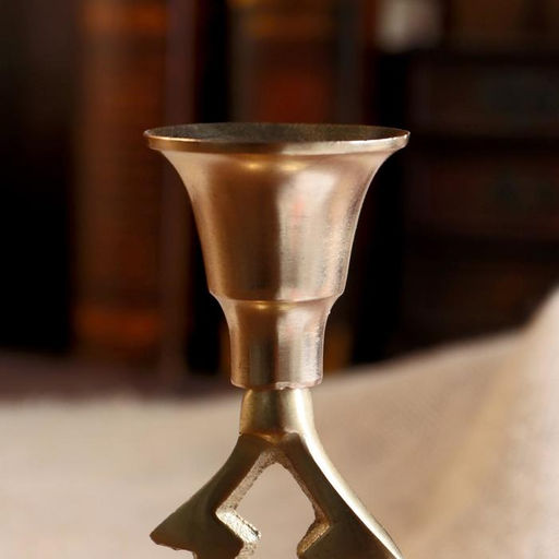 Цена за 2 шт. Подсвечник алюминий "Ёлка" на 1 свечу 7х7х16 см