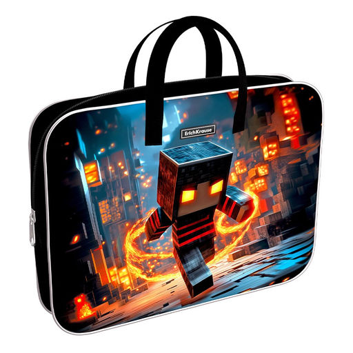 Папка на молнии с ручками А4 ErichKrause "Mini Block" 360*290*70мм (64987) полиэстер