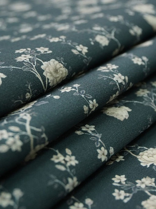 Импорт. хлопок Digital Цветущие дорожки цв.т.морская волна, ш.1.4м, хлопок-100%, 135гр/м.кв - Купава фото 6