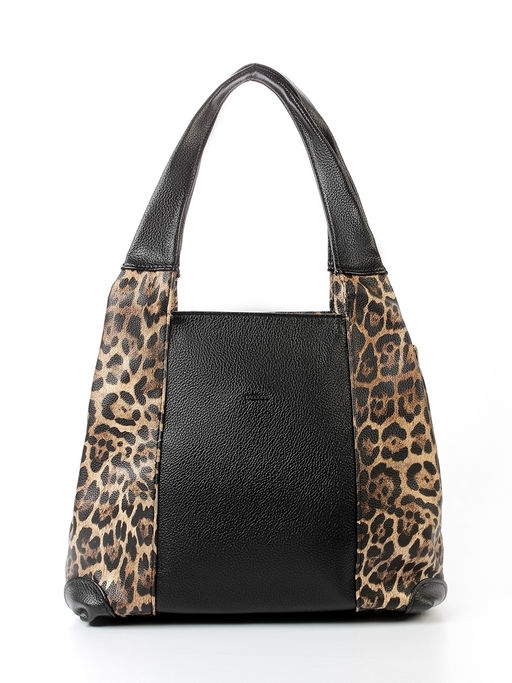 LACCOMA сумка Валери-HL040-леопард  темно-коричневый/черный эко кожа хлопок  фото 3