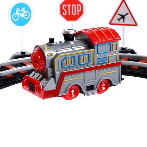 Железная дорога Останови крушение, 2 поезда, ж/д стрелка, работает от батареек, свет и звук - Simaland фото 3
