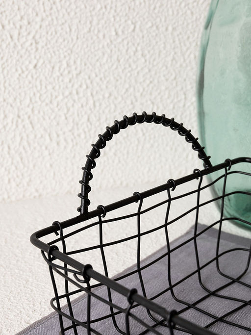 Корзина для хранения 25x20x10 черный сталь с порошковым покрытием