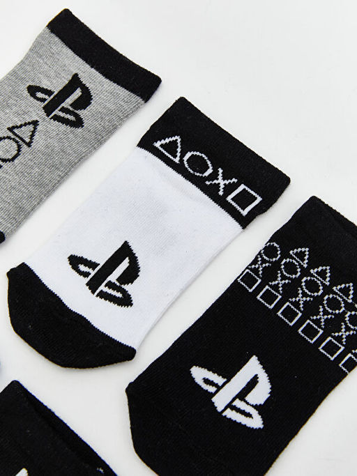 PlayStation Desenli Erkek ?ocuk Patik ?orap 5li