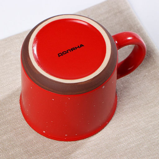 Кружка керамическая Доляна Клео, 330 мл, цвет красный  фото 3