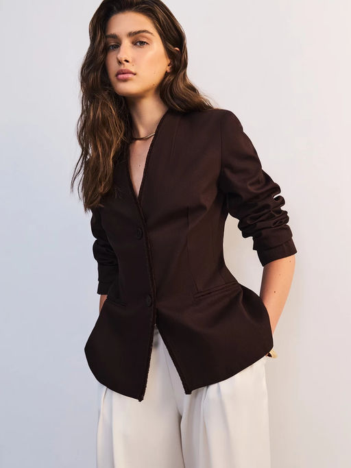 Приталенный жакет из хлопка / Zarina  фото 2