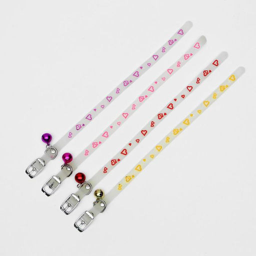 Ошейник, светящийся в темноте, Нежные сердца (люминесцентный), 30 х 1 см, ОШ 19-26 см, микс - Пижон фото 3