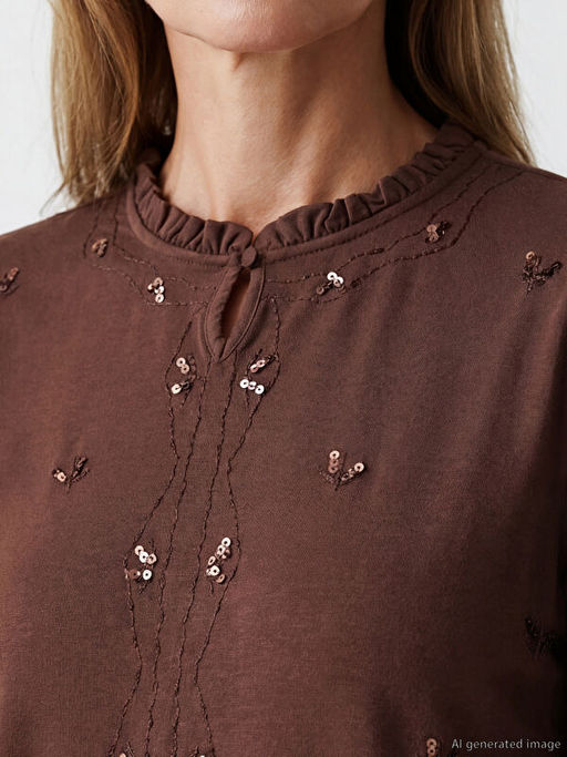 F?rf?rl? Hakim Yaka Pul Payetli Bluz