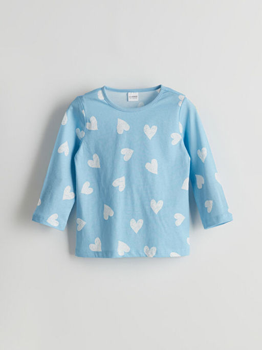 Kalp Bask?l? K?z ?ocuk Pijama Tak?m