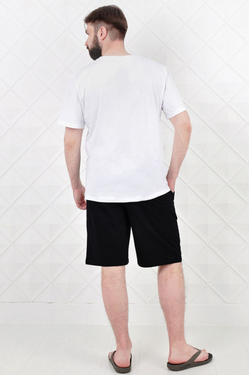 Арт. 6391 Костюм с шортами мужской 50-58 (5 шт) Цвет:верх- белый, низ- черный - Идеал фото 4