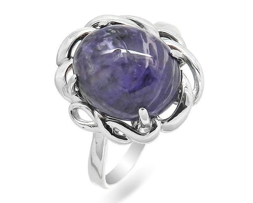 Кольцо из серебра чароит, СПН4026