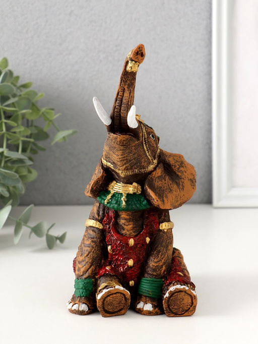 Фигурка полистоун «Слон индийский сидит», 17.5×8.5×9 см
