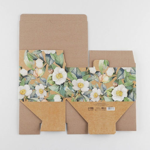 Коробка‒пенал, упаковка подарочная, «Цветы», 22×15×10 см