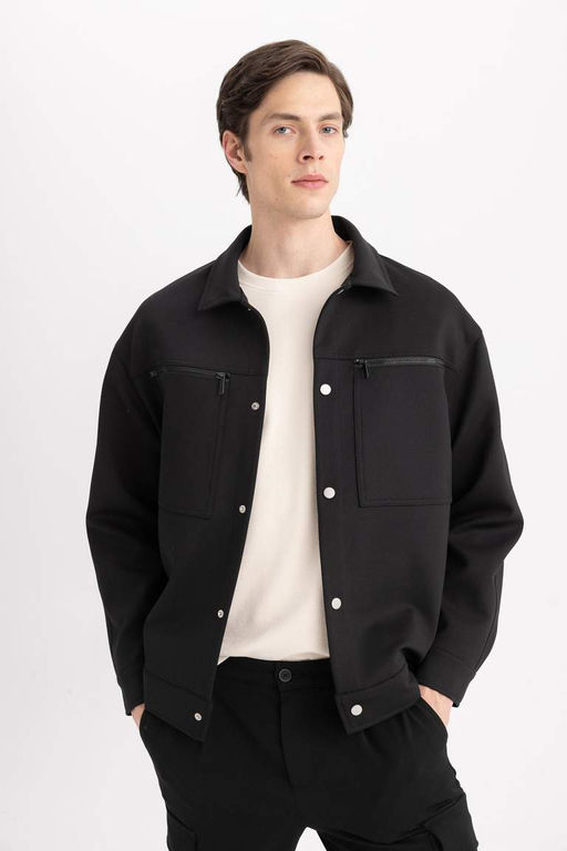 Куртка-поло с воротником-поло Relax Fit Пальто - Defacto фото 7