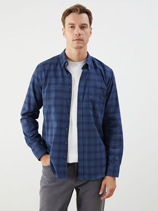 Regular Fit Uzun Kollu Ekose Erkek G?mlek