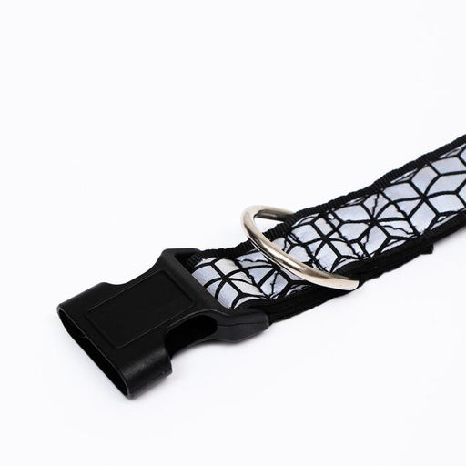 Ошейник со светоотражающим орнаментом, 55 х 2,5 см, чёрный - Пижон фото 4