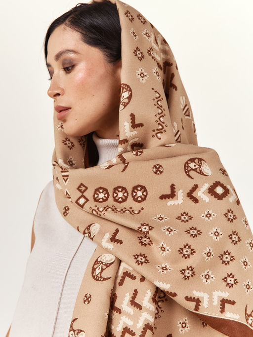 в составе ШЕРСТЬ  и КАШЕМИР Большой, мягкий, теплый  двусторонний палантин - Tantino фото 9