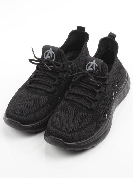 03-TEX-D01-05 BLACK Кроссовки летние мужские (текстиль)