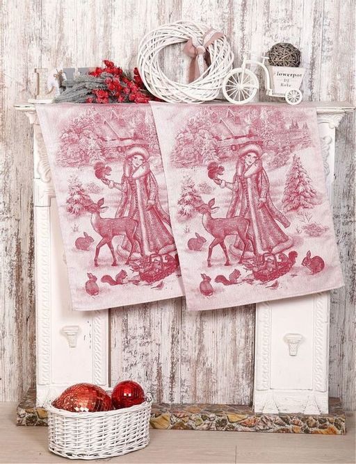 Полотенце жаккардовое Премиум Снегурочка 50*70 см. - Лен поволжья фото 2