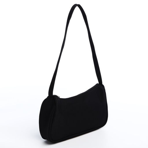 Сумка багет из текстиля, Nazamok, 23*13*5 см, черный цвет  фото 8