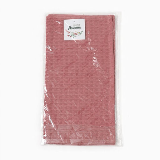 Полотенце Доляна цв. пудровый 35х60 см, 100% хл., крупная вафля 220 г/м2  фото 2