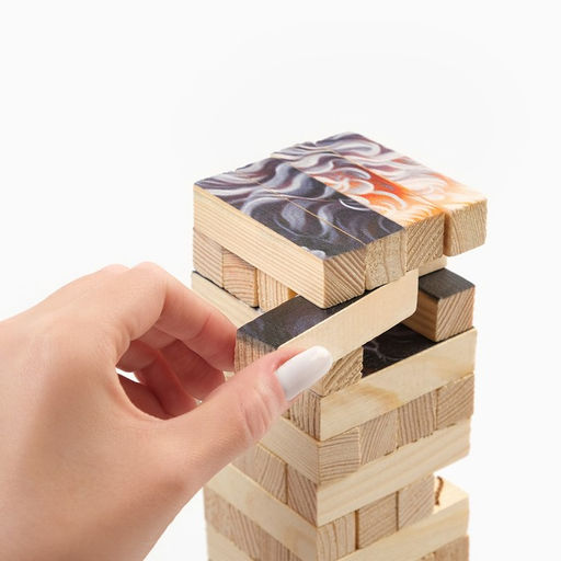 Падающая башня "ДЖАНГА. КОТИК", 56 брусков, 23.5 х 6.6 см, брусок 6.6 х 1.5 см