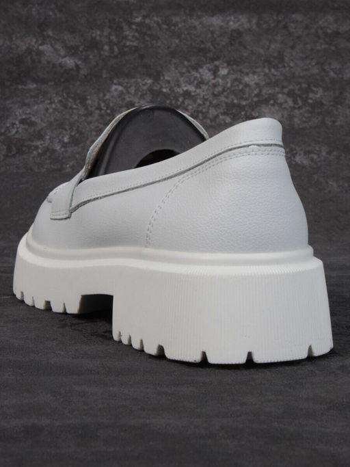 03-PDD178-1 GRAY WHITE Лоферы женские (натуральная кожа)