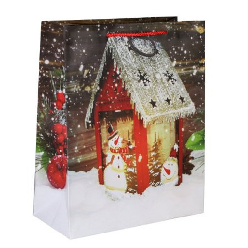 Цена за 12 шт. Пакет подарочный 18x23x10см / 5383M /уп 12/720/Новый год - Галеонтрейд фото 4