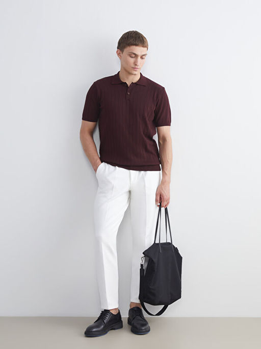 Polo Yaka K?sa Kollu Erkek Triko Kazak