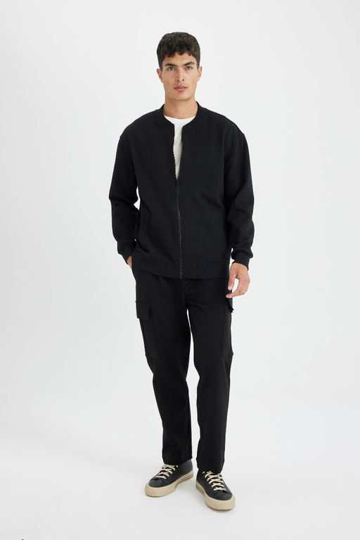 Кардиган-бомбер Relax Fit с воротником-стойкой - Defacto фото 2