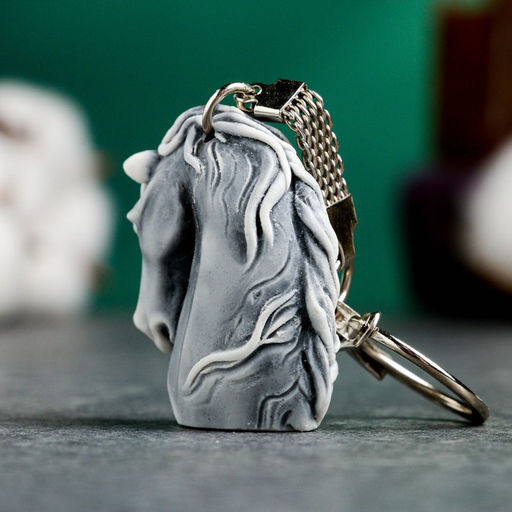 Брелок для ключей на кольце Голова лошади, 4 см