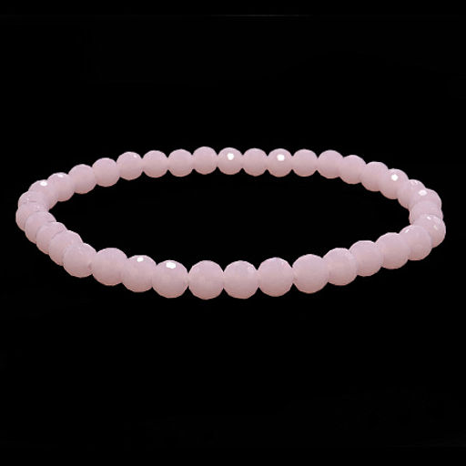 Браслет из камня с огранкой Розовый кварц привлекает любовь, оживляет оставшие чувства 6мм