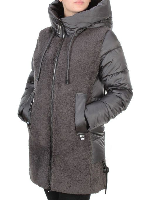 D6816 DARK GRAY Куртка зимняя женская KARERSITER (200 гр. холлофайбера) - Fashion фото 3