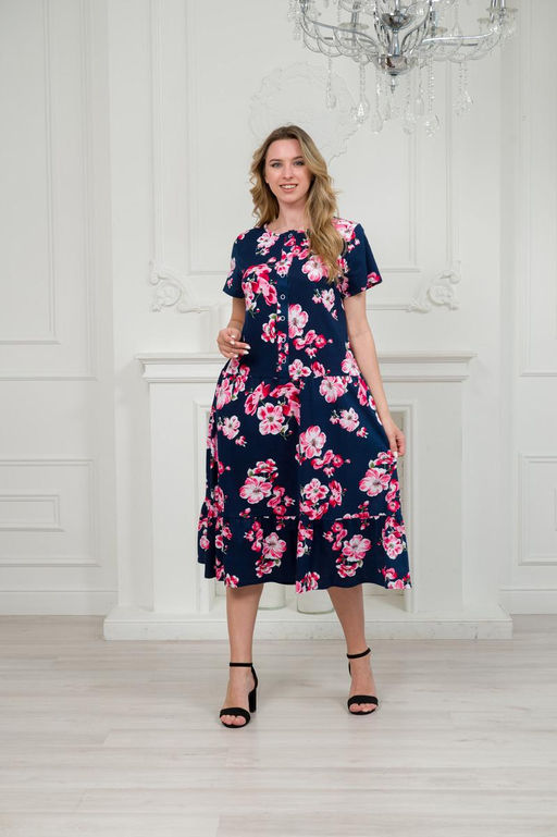 Платье женское из кулирки Кармелита яблоневый цвет - Амадэль фото 4