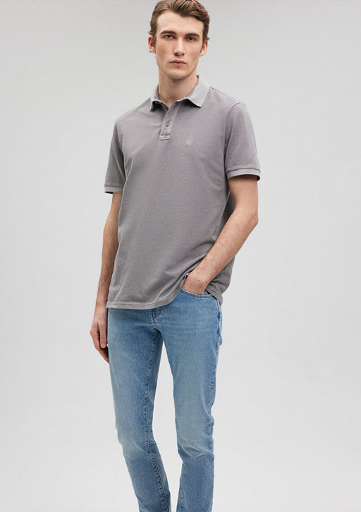 Siyah Polo Tisort - Mavi фото 7