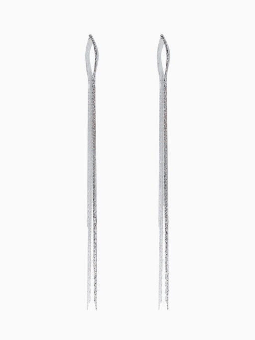 Серьги висячие «Голливуд» блеск нитей, цвет серебро, 14.5 см