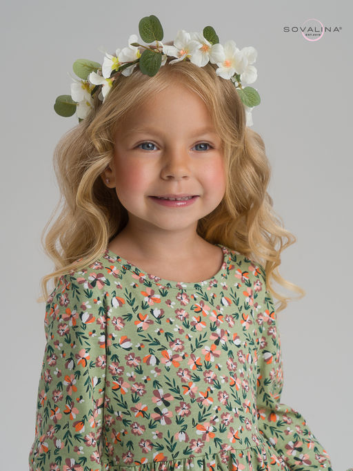 Платье Моана цветочки на хаки - Sovalina фото 6