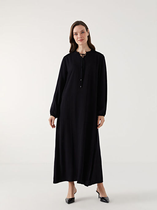 Ba?lamal? Yaka Kad?n Elbise