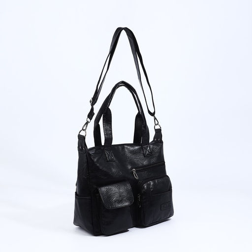 Сумка-тоут на молнии цвет чёрный - Simaland фото 3