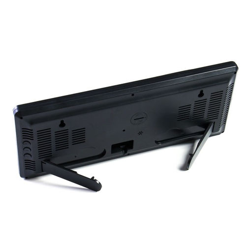 Часы электронные настенные, настольные, будильник, 36×15×3 см, красная индикация