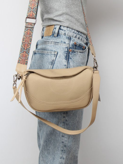 Сумка женская натуральная кожа GU 2066-6332, 1отд, плечевой ремень, бежевый SALE 259968 - Adelia фото 5