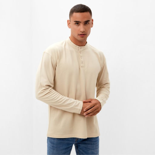 Футболка с длинным рукавом мужская MINAKU бежевая, р-р 56