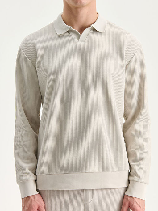 Polo Yaka Erkek Sweatshirt