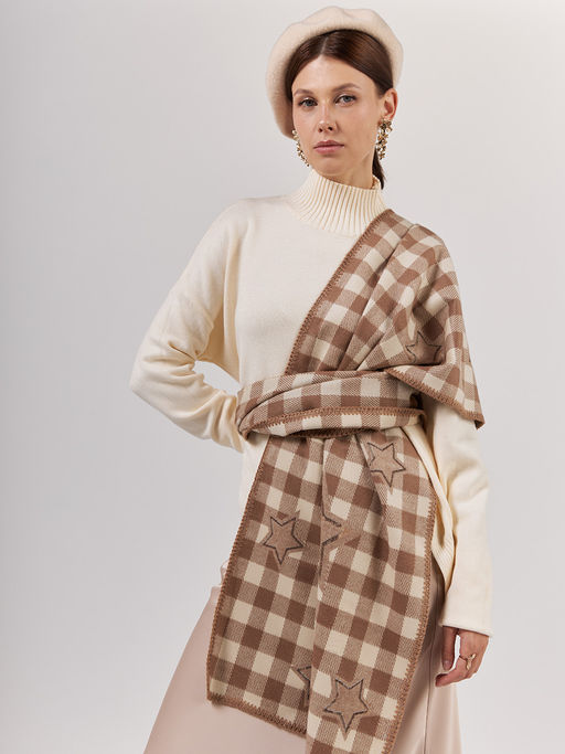 в СОСТАВЕ ШЕРСТЬ и КАШЕМИР Большой, мягкий, теплый однотонный двусторонний палантин. - Tantino фото 4