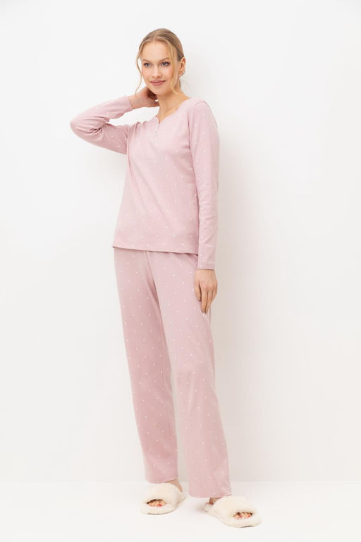 Е 20182/розовый лед,мини сердечки пижама жен