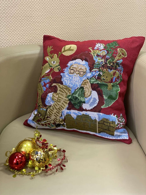 (цена за 2 шт) Наволочка Новогодняя 45х45 см, гобеленовая (микс)