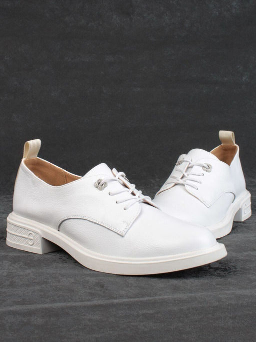 03-HP9962B WHITE Полуботинки женские (натуральная кожа)